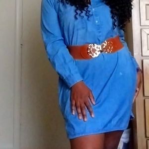 Long sleeve Old Navy Denim Dress Size XL Belt Included!